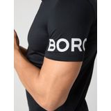 Björn Borg Sportshirt Heren Korte Mouw - Zwart - Gerecycled Polyester