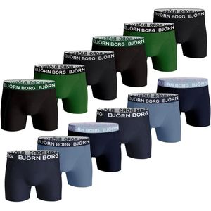 Bjorn Borg - Boxershorts - Zwart - Katoen - 12-Pak Met Kleurige Band