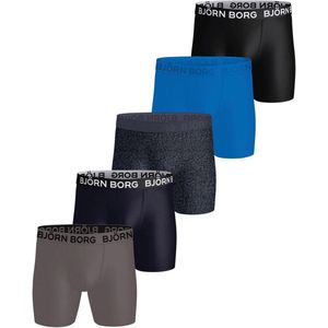 Bjorn Borg - Microfiber Boxershorts - 5-Pack - Zwart, Blauw, Print, Navy Blauw, Grijs