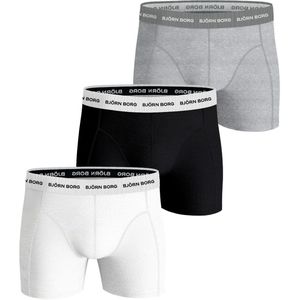Bjorn Borg - Cotton Stretch - Boxershorts - Grijs Zwart Wit - 3-pack