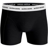 Bjorn Borg Cotton Stretch boxers, heren boxers normale lengte (5-pack), navy blauw, zwart, print, navy blauw, zwart