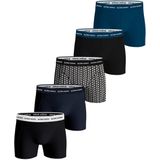Björn Borg Cotton Stretch Boxershort Heren - Zwart/Print/Blauw - 5 stuks - Heren onderbroeken - Boxer - Maat L