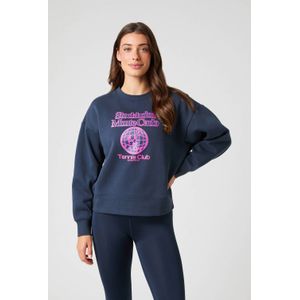 Borg - Boyfriend Sweatshirt - Navy Blauw - Oversized