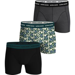 Björn Borg - Boxershorts - Grijs - Zwart - Print - 3-pack