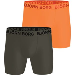 Bjorn Borg Boxershorts sports microfiber 2-pack oranje - blauw