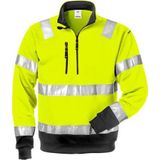 Fristads Hi Vis Sweatshirt Met Korte Rits Klasse 3 728 Shv - Hi-Vis oranje/marineblauw