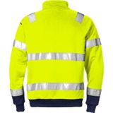 Fristads Hi Vis Sweatshirt Met Korte Rits Klasse 3 728 Shv - Hi-Vis oranje/marineblauw