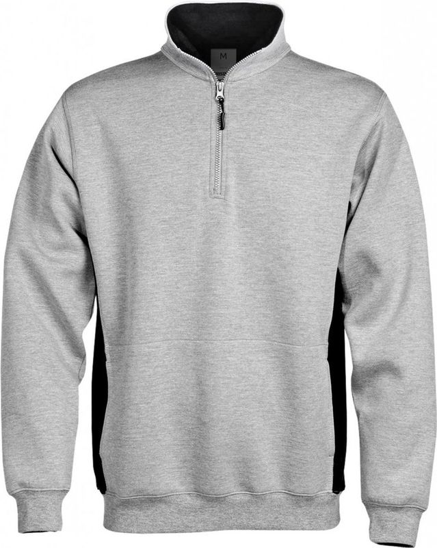 Fristads Sweatshirt Met Korte Ritssluiting 1705 Df - Lichtgrijs