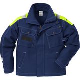 Fristads - Jack 447 - Werkjack - Blauw - 100% FAS®-Katoen - Verhoogde Zichtbaarheid