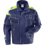 Fristads - Jack 447 - Werkjack - Blauw - 100% FAS®-Katoen - Verhoogde Zichtbaarheid