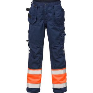 Fristads Hi Vis Werkbroek Klasse 1 2029 Plu - Hi-Vis oranje/marineblauw