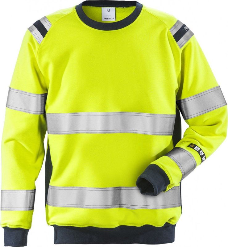 Fristads Flamestat Hi Vis Sweatshirt Klasse 3 7076 Sflh - Hi-Vis geel/marineblauw