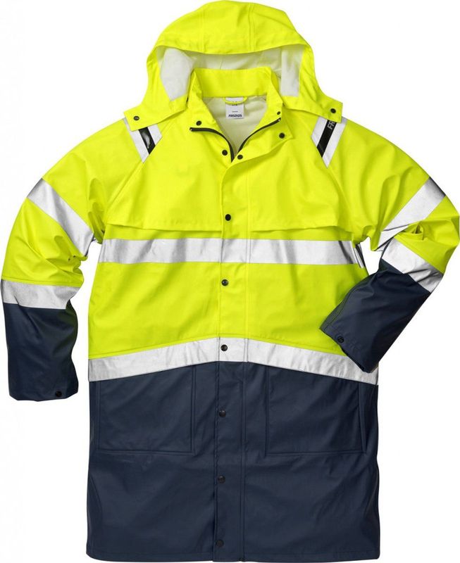 Fristads Hi Vis Regenjack Klasse 3 4634 Rs - Hi-Vis geel/marineblauw