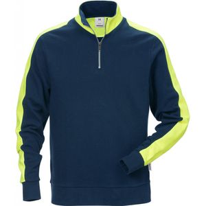 Fristads Sweatshirt Met Korte Rits 7449 Rts - Donker marineblauw