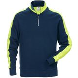 Fristads Sweatshirt Met Korte Rits 7449 Rts - Donker marineblauw
