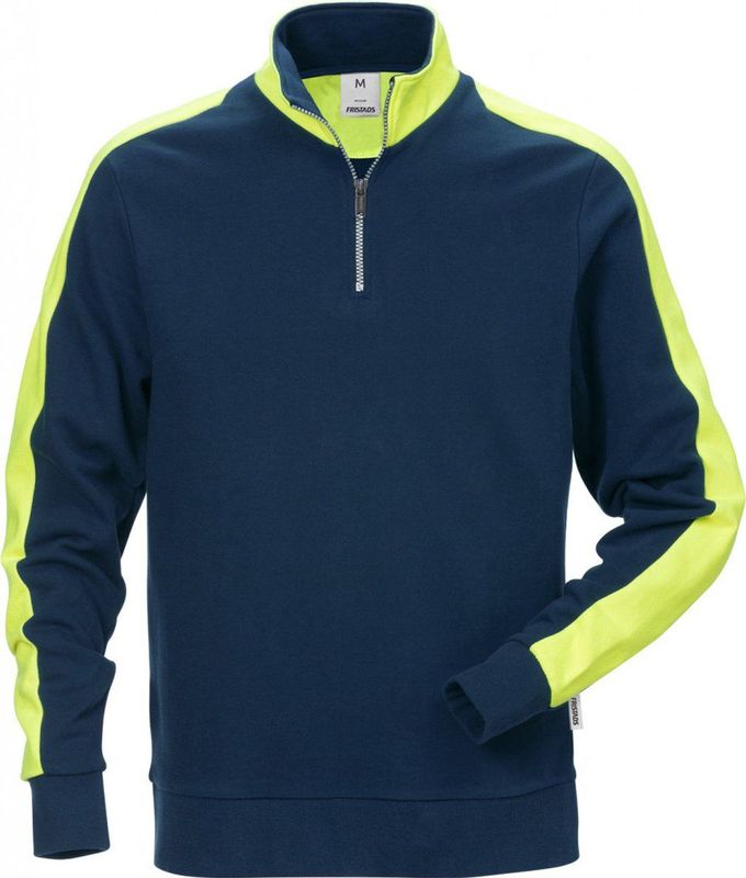 Fristads Sweatshirt Met Korte Rits 7449 Rts - Donker marineblauw