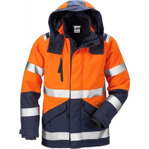 Fristads - GORE-TEX Shelljack - Hi-Vis Oranje/Marineblauw - Ademend - Waterdicht
