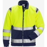 Fristads - Hi Vis Fleecejack - Hi-Vis Geel/Marineblauw - Winddicht - Klasse 3