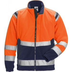 Fristads Hi Vis Fleecejack Winddicht Klasse 3 4041 Fe - Hi-Vis oranje/marineblauw - 3XL