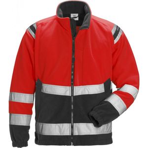 Fristads Hi Vis Fleecejack Winddicht Klasse 3 4041 Fe - Hi-Vis rood/zwart - 2XL