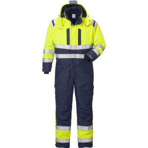 Fristads - 8015 GTT - High Vis Airtech® Winteroverall - Geel/Marineblauw - Winddicht - Ademend