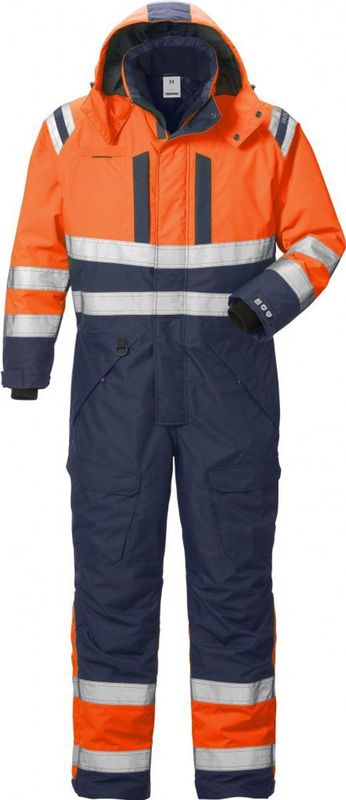 Fristads - High Vis Airtech Winteroverall - Hi-Vis Oranje/Marineblauw - Winddicht - Ademend