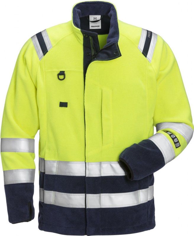 Fristads - Flamestat Fleecejack - Hi-Vis Geel/Marineblauw - Klasse 3