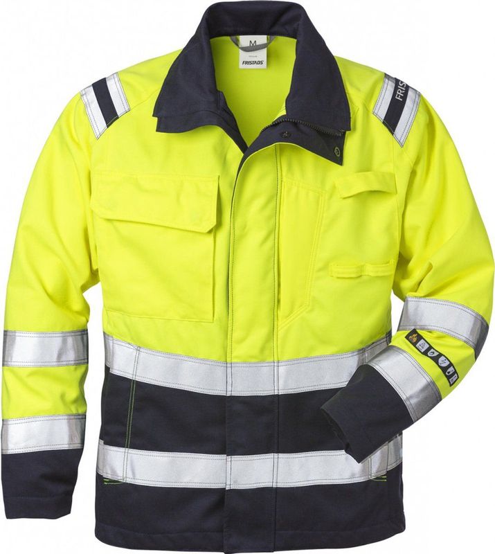 Fristads - Flamestat - Werkjack - Geel/Marineblauw - Vlamwerend - Hi-Vis