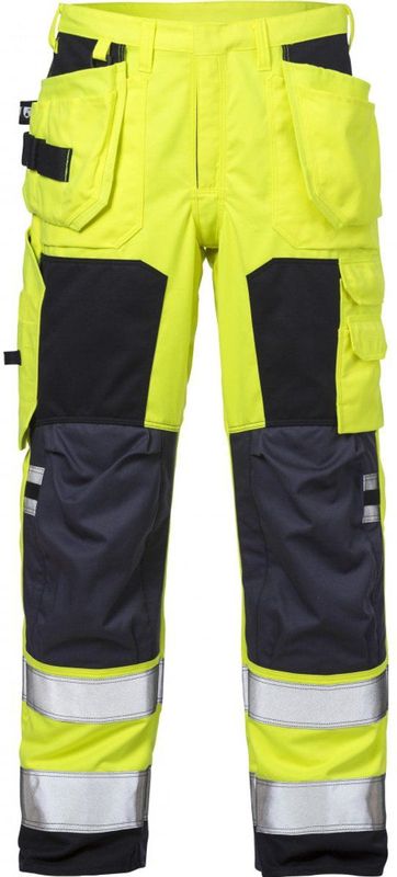Fristads - Flamestat Werkbroek - Hi-Vis Geel/Marineblauw - Vrouwelijke Pasvorm - Vlamwerend
