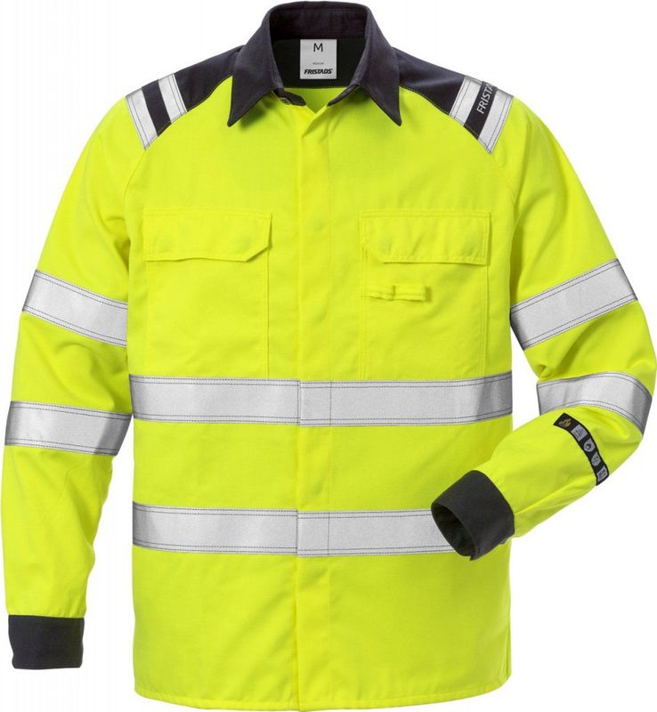 Fristads Flamestat Hi Vis Overhemd Klasse 3 7050 Ats - Hi-Vis geel/marineblauw - S