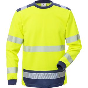 Fristads Hi Vis T-Shirt Lange Mouwen Klasse 3 7724 Thv - Hi-Vis geel marineblauw