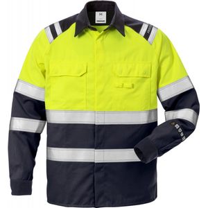 Fristads Flamestat high vis overhemd klasse 1 7051 ATS Hi-Vis geel/marineblauw maat XS