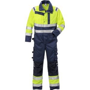 Fristads High vis overall klasse 3 8026 PLU Hi-Vis geel/marineblauw maat S