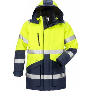 Fristads Hi Vis Gore-Tex 3-In-1 Winterparka Klasse 3 4989 Gxb - Hi-Vis geel/marineblauw - XS
