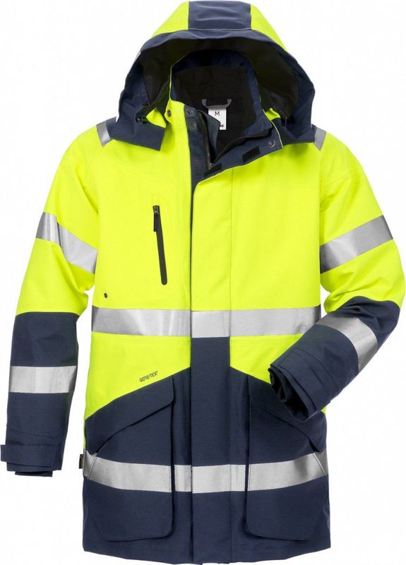 Fristads - 4989 GXB - Winterparka - Hi-Vis Geel/Marineblauw - GORE-TEX - Klasse 3