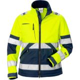 Fristads High vis softshelljack dames klasse 2 4183 WYH Hi-Vis geel/marineblauw maat XS