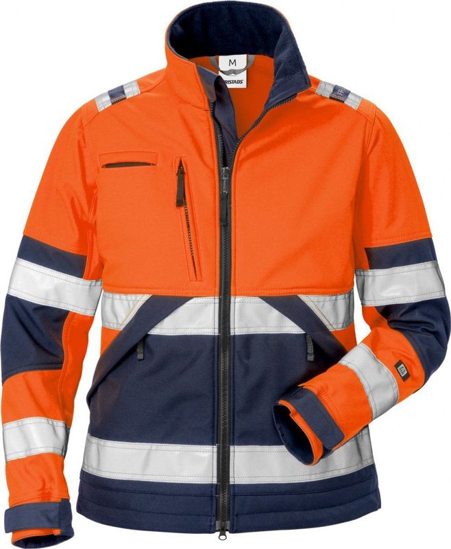 Fristads Hi Vis Fleecejack Winddicht Klasse 3 4041 Fe - Hi-Vis oranje/marineblauw - XL