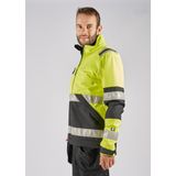 Fristads - F171 - Softshelljack - Hi-Vis Geel/Marineblauw - 100% Polyester