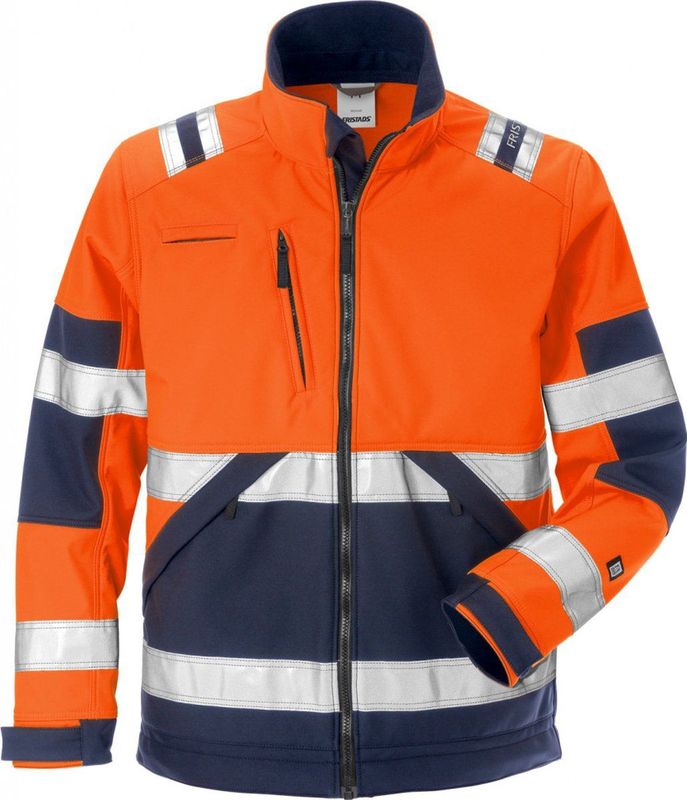 Fristads - F171 - Softshelljack - Hi-Vis Geel/Marineblauw - 100% Polyester