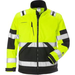 Fristads - High Vis Softshelljack - Hi-Vis Geel/Marineblauw - Klasse 2