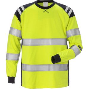 Fristads Flamestat T-Shirt Met Lange Mouwen Klasse 3 7077 Tflh - Hi-Vis geel marineblauw