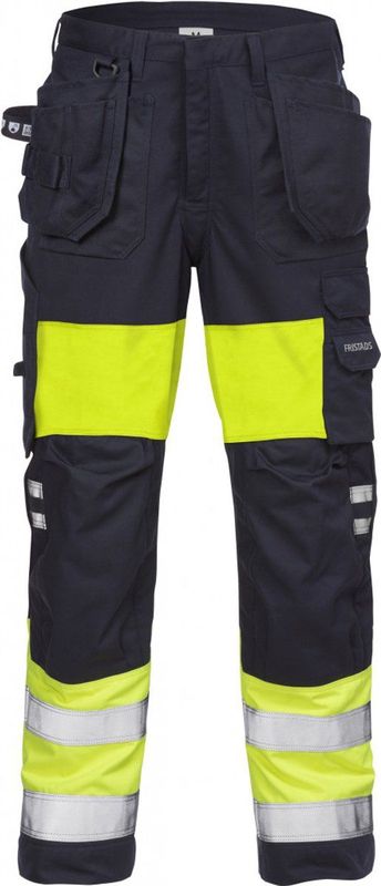 Fristads Flamestat Hi Vis Werkbroek Dames Klasse 1 2777 Aths - Hi-Vis geel/marineblauw