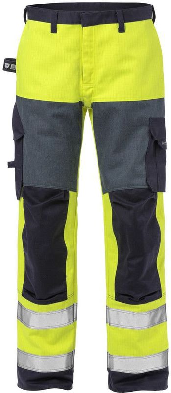 Fristads Flame Hi Vis Broek Klasse 2 2585 Flam - Hi-Vis geel/marineblauw