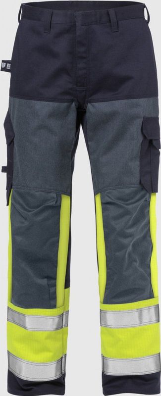 Fristads Flame Hi Vis Broek Klasse 1 2587 Flam - Hi-Vis geel/marineblauw