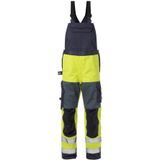 Fristads Flame high vis Amerikaanse overall klasse 2 1585 FLAM Hi-Vis geel/marineblauw maat C50