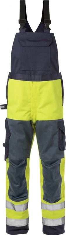 Fristads - Flame 1585 - Amerikaanse Overall - Geel/Marineblauw - Klasse 2 - Hi-Vis