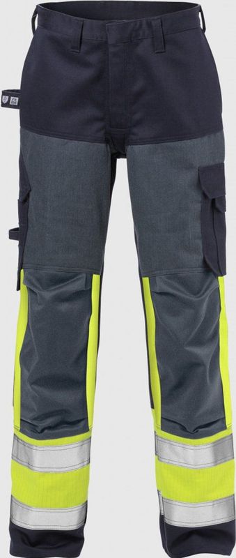 Fristads Flame Hi Vis Broek Dames Klasse 1 2591 Flam - Hi-Vis geel/marineblauw