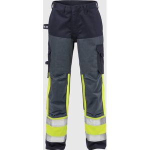 Fristads Flame Hi Vis Broek Dames Klasse 1 2591 Flam - Hi-Vis geel/marineblauw - 50