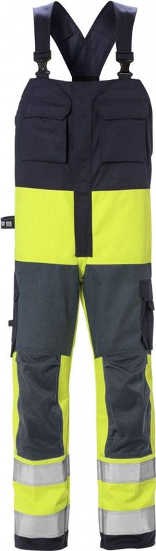Fristads - 1584 FLAM - Werkoverall - Hi-Vis Geel/Marineblauw - Vlamvertragend Materiaal