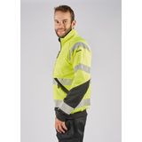 Fristads - 7426 SHV - Sweatjack - Hi-Vis Geel/Marineblauw - Katoen - Industrieel Wasbaar